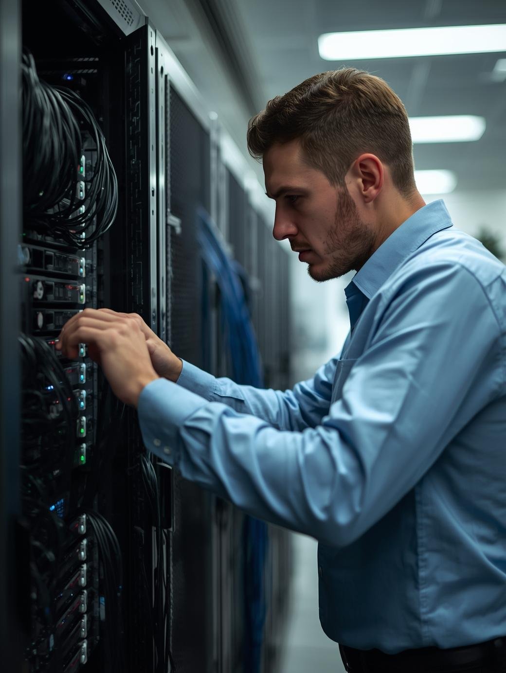 Profissional de TI atuando na infraestrutura de TI de empresa localizada em Pinhais, região metropolitana de Curitiba