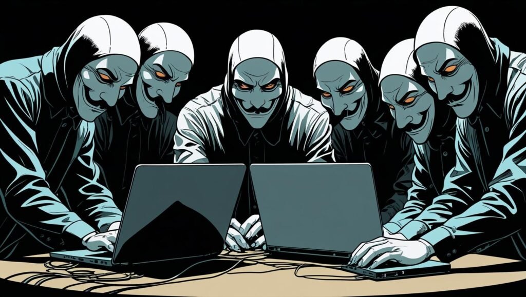 Ilustração sobre ransomware e ataques cibernéticos em empresas.